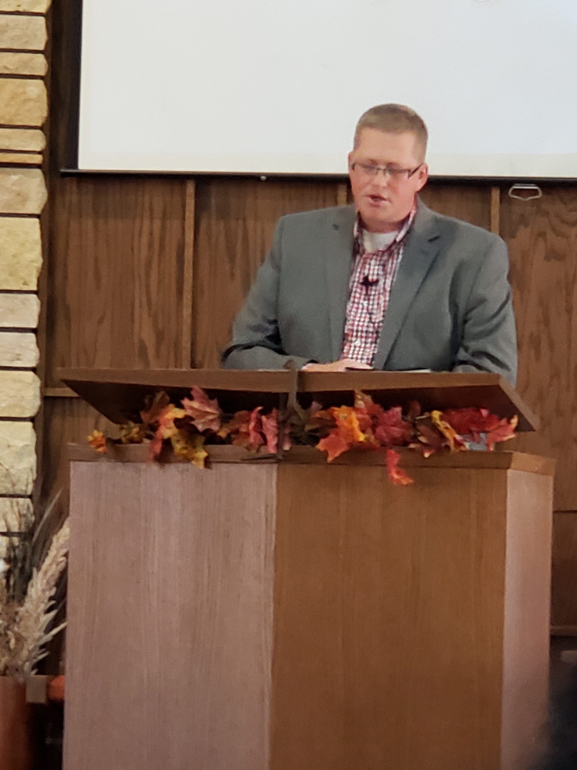 Pastor Michael Boyle preaching at Memorial Baptist Church