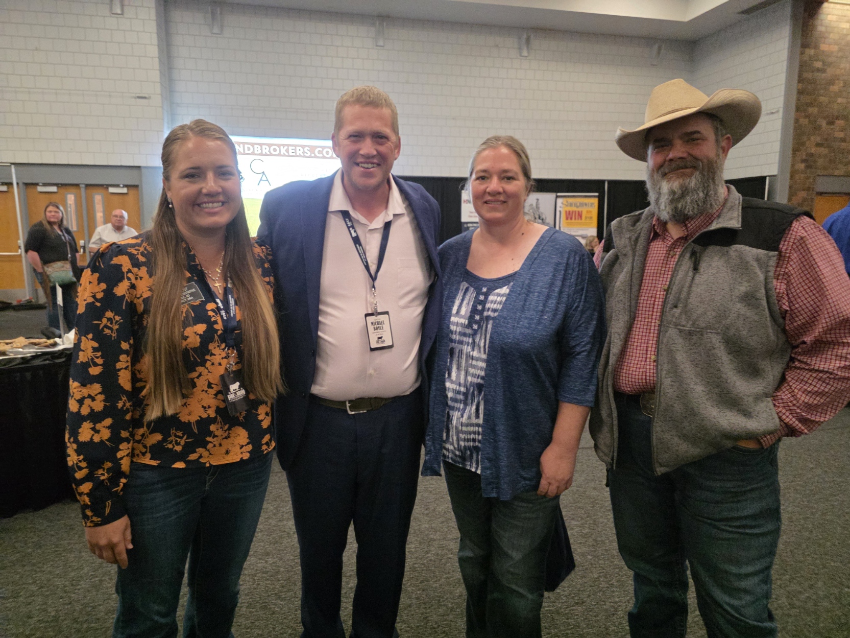 South Dakota Representative Jana Hunt, Michael Boyle, Dusta Ismay, and Representative Travis Ismay at the 2026 R-CALF convention.